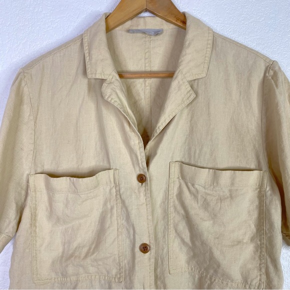 Everlane Warm Khaki Tan The Linen Workwear Shirt Blouse - Picture 3 of 8
